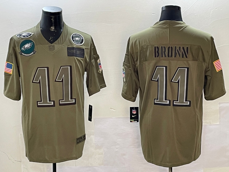 Men Philadelphia Eagles #11 Brown green 2025 Nike NFL jersey style 010